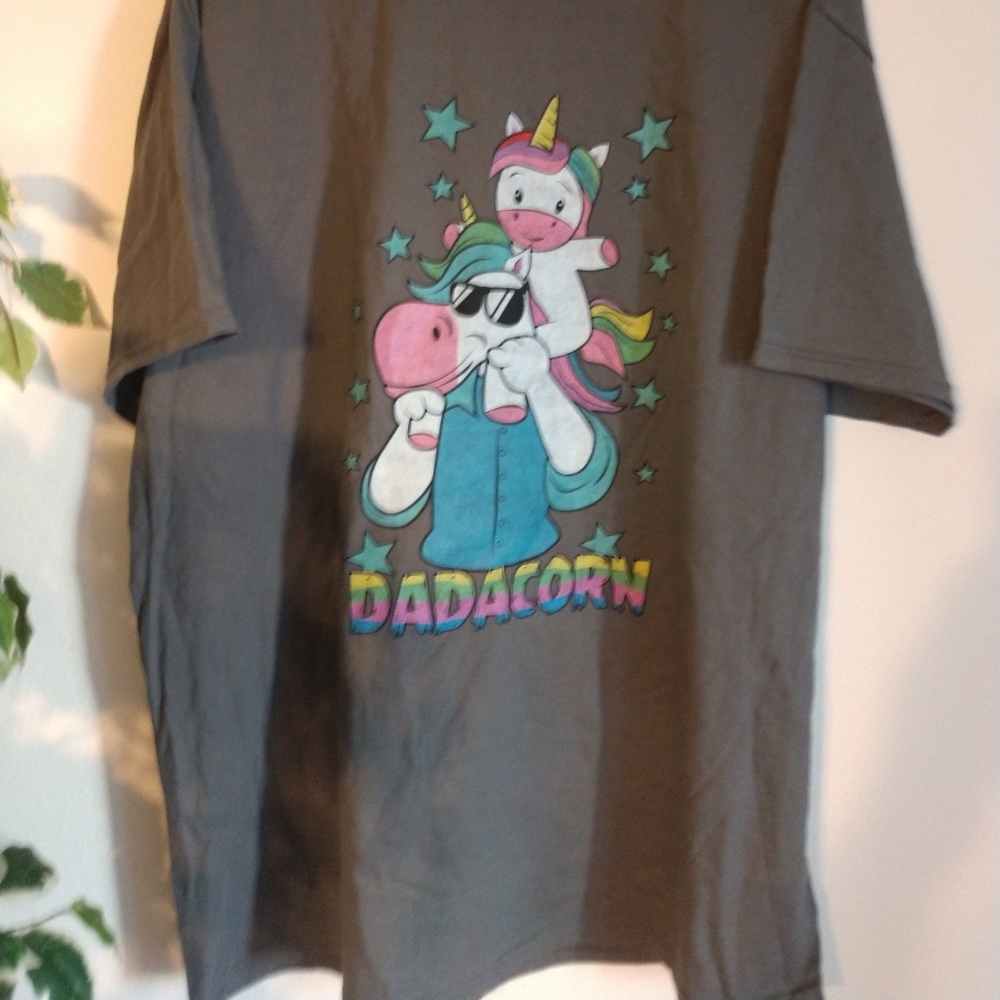 Hanes DadaCorn grey t-shirt NWOT - Picture 4 of 7